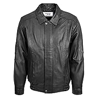 DR107 Men's Leather Classic Blouson Jacket Black
