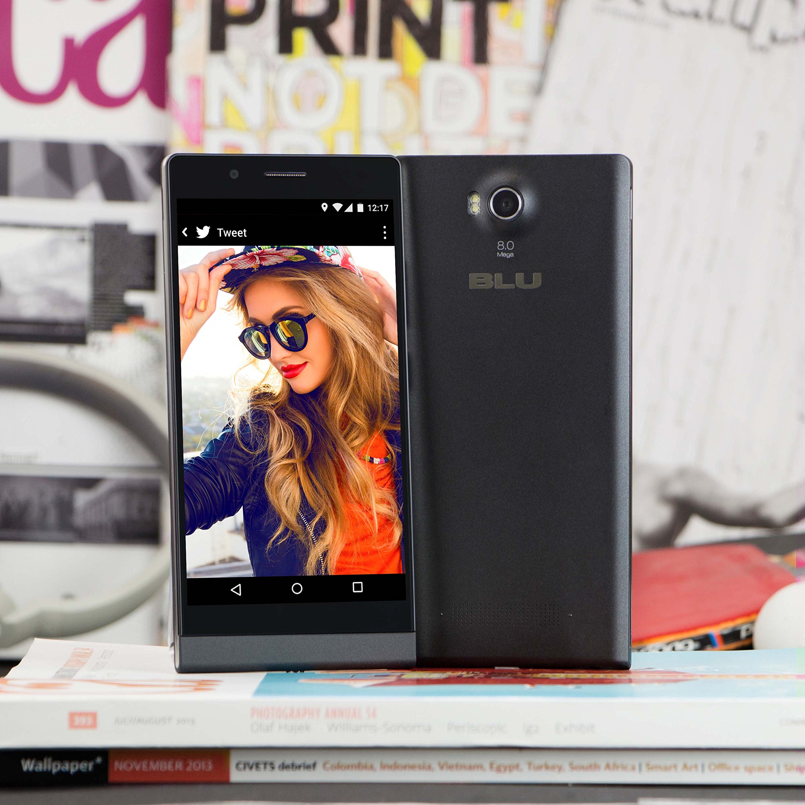 BLU L290U Life 8 XL Unlocked GSM Smartphone with 8 GB Internal Memory, Android OS, v4.4.2 KitKat (Black)