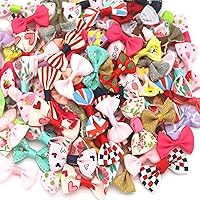 100Pcs Grosgrain Ribbon Bows Flowers Boutique Small Bows Mini Bow Ties for Crafts, Wedding Party Decorate, Sewing, DIY Hair Clips, Gift Wrapping (Mix Color)