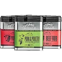 Traeger Grill Holiday Rub Bundle: Pork and Poultry Rub, Prime Rib Seasoning and BBQ Rub, and Beef Seasoning and BBQ Rub