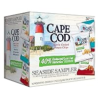 Cape Cod Potato Chips, Reduced Fat Kettle Cooked, Seaside Sampler (24 Count) Variety Pack