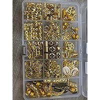 187PCS Hair Jewelry for Braids Gold Loc Jewelry Cross Butterfly Braid Clips Metal Hair Cuffs Braid Beads Loc Dreadlock Accessories Gold Hair Decoration for Women and Men