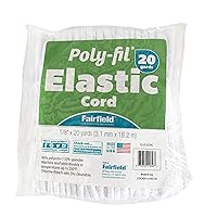 Fairfield Poly-fil Basic Elastic, Essential Sewing and Quilting Supplies, Ideal for DIY Rubber Bands, Wigs and More, 20 Yards, White