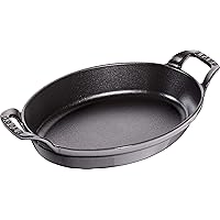 Staub 40509-562 Oval Stackable Dish, Gray, 9.4 inches (24 cm), Enameled Iron Gratin Dish