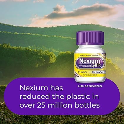 Nexium 24HR Acid Reducer Heartburn Relief Capsules for All-Day and All-Night Protection from Frequent Heartburn, Heartburn Medicine with Esomeprazole Magnesium - 42 Count