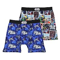 INTIMO Star Wars Mens' 2 Pack Comic Millennium Falcon Boxers Underwear Boxer Briefs