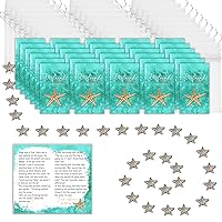 Smiling Wisdom - 25 Bulk Card Gifts - The Starfish Story You Make a Difference Mini Cards - Artistic Keepsake Beads - Employee Appreciation Wedding Gifts - 75 Pieces (Seafoam - Bags)