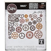 Sizzix, Multi Color, One Size Thinlits Die Set 661184, Gearhead by Tim Holtz, 22 Pack
