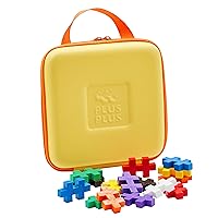 PLUS PLUS Big – Travel Case w/ 15 Big Pieces – Construction Building Stem/Steam Toy, Interlocking Large Puzzle Blocks for Toddlers and Preschool