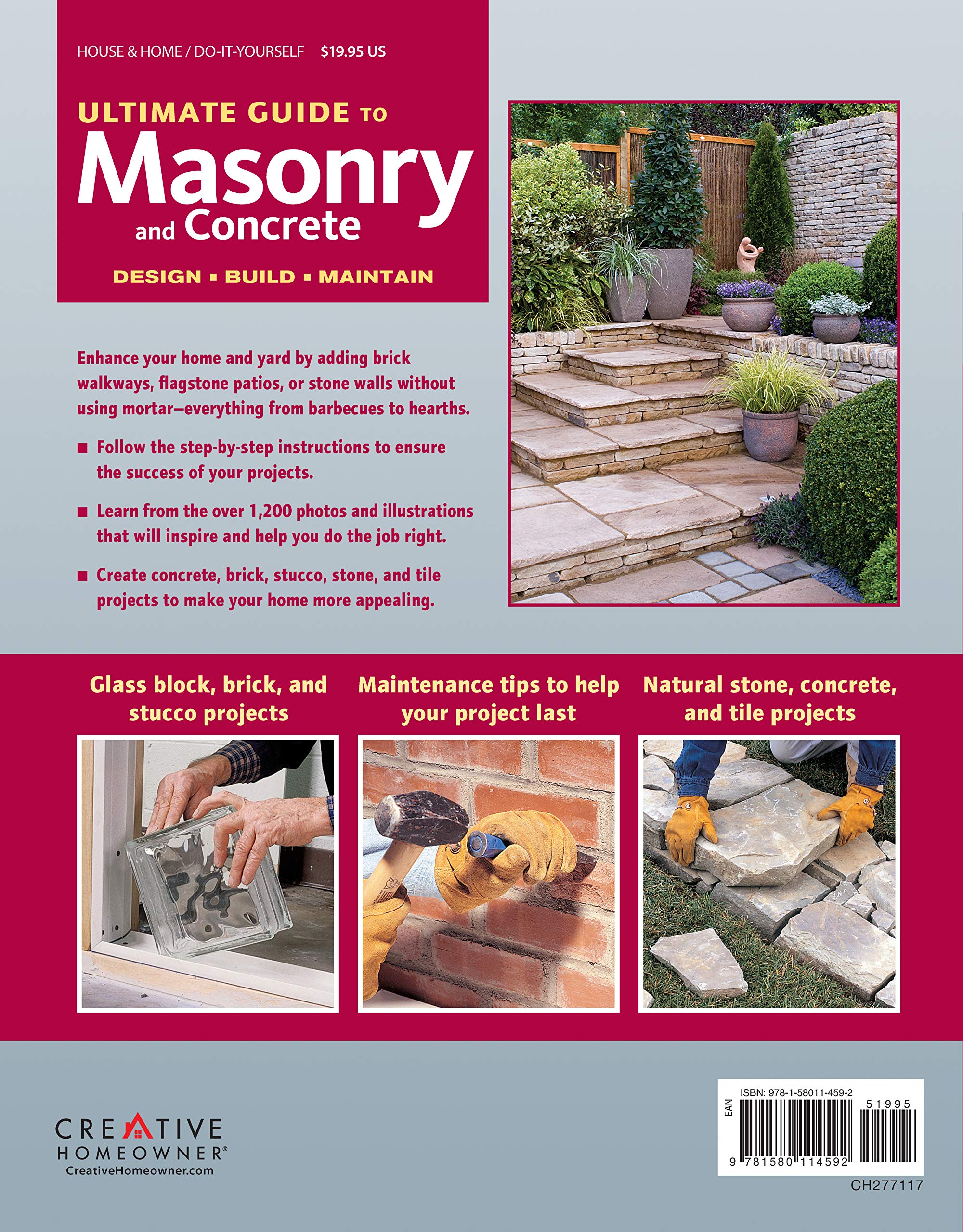 Ultimate Guide: Masonry & Concrete, 3rd edition: Design, Build, Maintain (Creative Homeowner) 60 Projects & Over 1,200 Photos for Concrete, Block, Brick, Stone, Tile, & Stucco