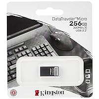 Kingston DataTraveler Micro 256GB USB Flash Drive | Ultra-Small Premium Metal Design | USB 3.2 Gen 1 | Speeds up to 200MB/s | DTMC3G2/256GB,Silver