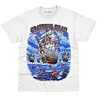 Liquid Blue Unisex-Adult Standard Grateful Dead Ship of Fools White T-Shirt
