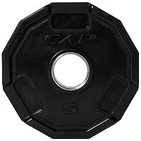 CAP Barbell 12-Sided Rubber Olympic Grip Weight Plates, Black | Multiple Sizes