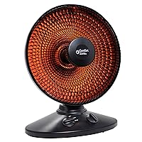 Comfort Zone Indoor Dish Space Heater with 70-degree Oscillation, Parabolic, Radiant, Electric, Adjustable Tilt, Tip Over Switch & Overheat Protection Sensor, Ideal for Garage, Workshop, 1,000W, CZ998