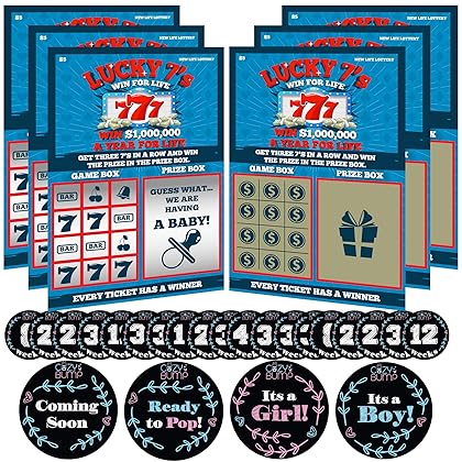 Back & Bump Comfort Pregnancy Announcement Scratch Off Cards for Baby Announcement - 6 Pregnancy Scratch Offs Included - Comes with Pregnancy Stickers
