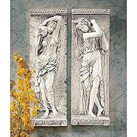 Design Toscano Water Maidens Wall Friezes (Set Includes: Dordogne & Seine), 22 Inch, Set of Two, Two Tone Stone
