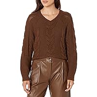 The Drop Women's Weston V-Neck Mixed Cable Pullover Sweater