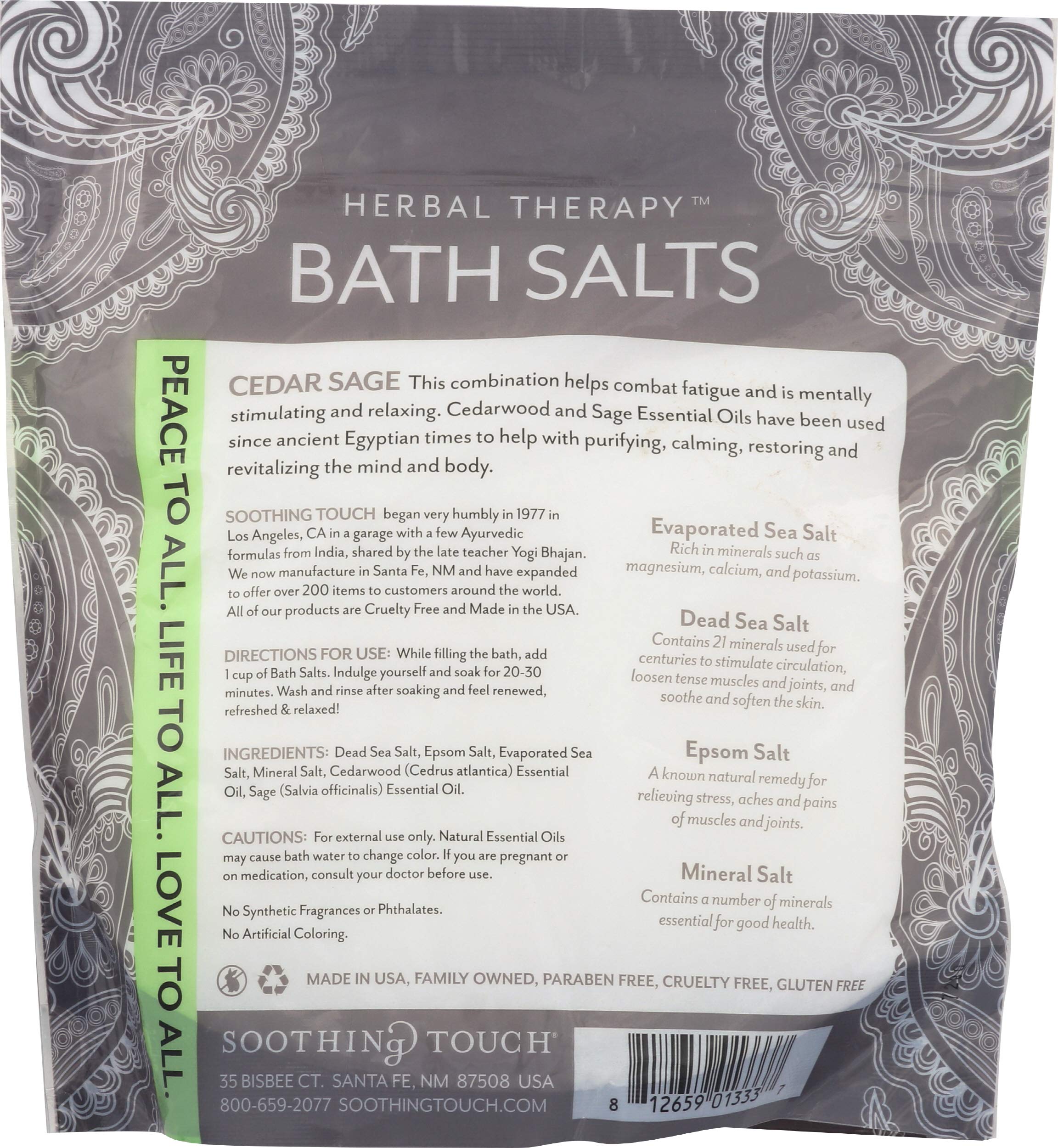 Soothing Touch Cedar Sage Restoring Bath Salts Pouch 32 Oz