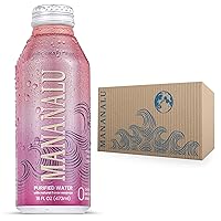 Mananalu Pure Water, Pink Grapefruit Flavored Purified Water with Electrolytes in a BPA-Free, Eco-Friendly, and Infinitely Recyclable 16 oz. Resealable Aluminum Bottle