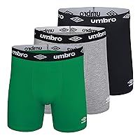 Umbro Mens Boxer Briefs Breathable Cotton Underwear for Men - 6 Pack Cotton Stretch Mens Underwear