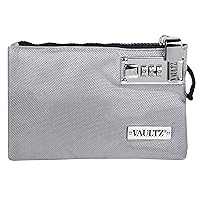 Vaultz Money Bag with Lock - 5 x 8 Inches, Men & Women's Locking Accessories Pouch for Cash, Bank Deposits, Wallet, Medicine, Phone and Credit Cards - Gray