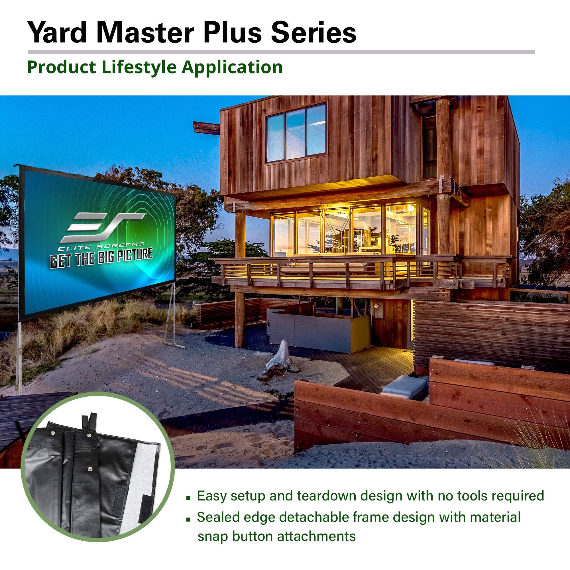 Elite Screens Yard Master Plus, 100-INCH 16:9, 8K 4K Ultra HD 3D Ready Indoor/Outdoor Portable Home Movie Theater Projector Screen, Front Projection - OMS100H2PLUS | US Based Company 2-YEAR WARRANTY