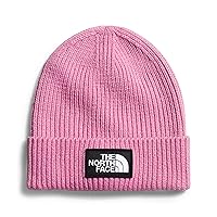 THE NORTH FACE TNF Logo Box Cuffed Beanie, Orchid Pink, One Size Short