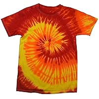Tie Dye Shirt Multi Color Red Yellow Orange Blaze Swirl Kids T-Shirt