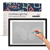 iVyne Rechargeable A4 Light Pad for Tracing & Weeding - LED Light Board for Weeding Vinyl - for Cricut Vinyl Weeding Tools - Ultra-Thin & Portable - Perfect for Artists & Crafters - Black