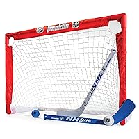 Franklin Sports NHL s Mini Hockey Set - Includes 1 Knee Hockey Goal - 2 Mini Hockey Sticks + 2 Foam Balls - Indoor Mini Hockey Goal + Sticks Set