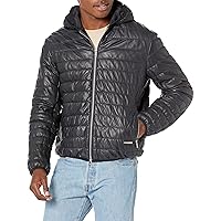 A｜X ARMANI EXCHANGE Men's Quilted Leather Puffer Jacket
