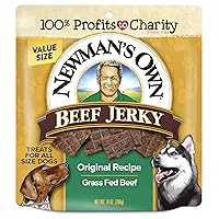 Newman's Own Beef Jerky Treats for Dogs, Original Recipe, 14 oz Bag