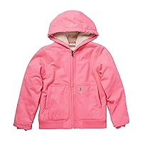 Girls' Zip Front Canvas Insulated Hooded Active Jac