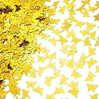 Gold Butterfly Party Table Confetti - Wedding Anniversary Birthday Mothers Day Party Foil Metallic Sequin Confetti Engagement Bridal Shower Bachelorette Party Sprinkle Scatter Confetti Decoration, 60g