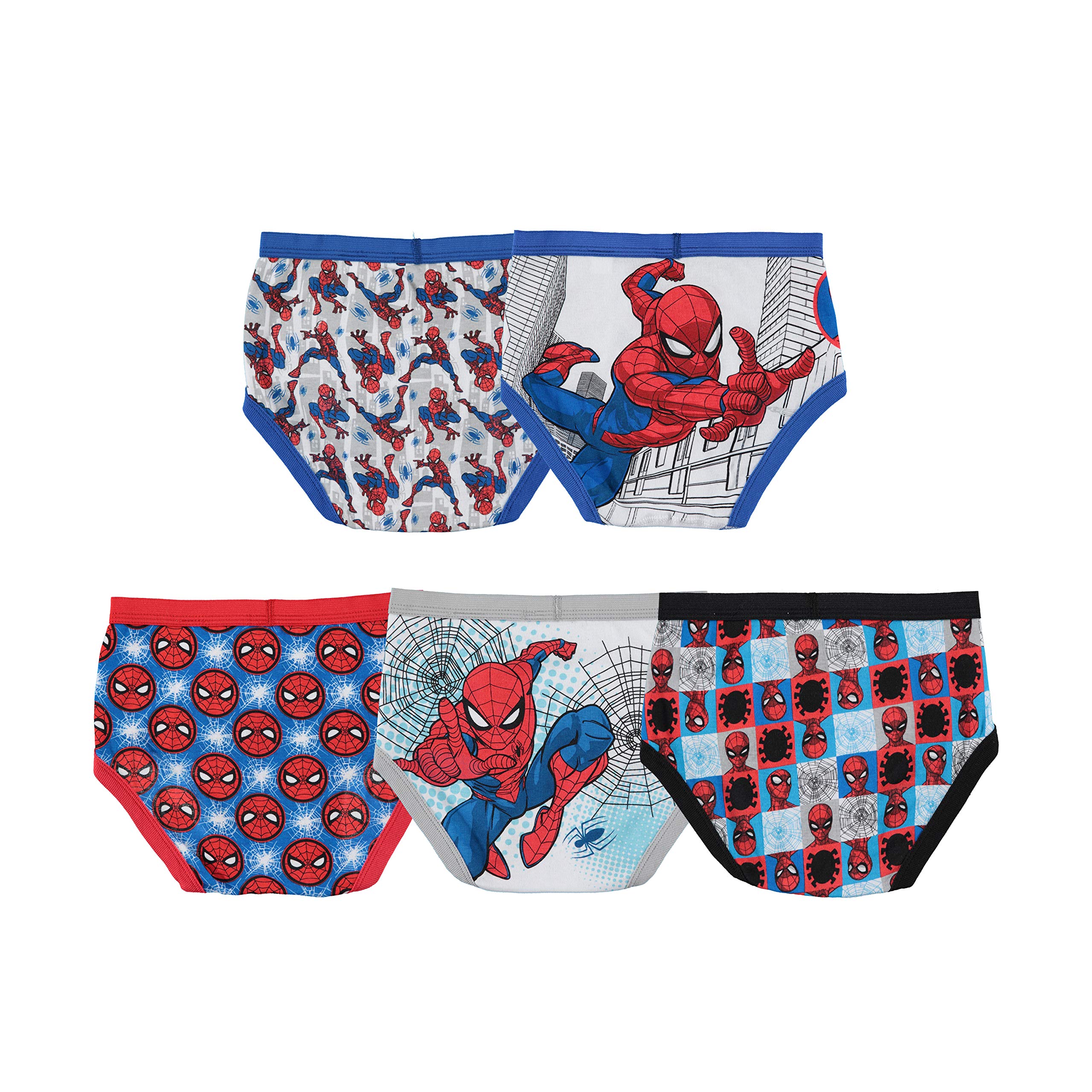 Spiderman Boys' 100% Combed Cotton Briefs, Multiple Print and Pack Available in Sizes 4, 6 and 8