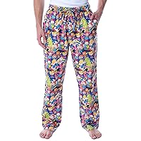 Nickelodeon Men's 90s Cartoon Rugrats Hey Arnold Ren and Stimpy Allover Character Loungewear Pajama Pants