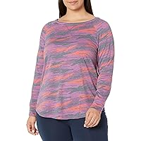 Avenue Women's Plus Size Tee Camo L/S