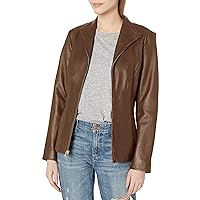 Cole Haan Women's Leather Wing Collared Jacket
