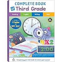 Carson Dellosa The Complete Book of Third Grade Workbook—Reading Comprehension, Sentence Types, Contractions, Order of Operations, Math and ELA Practice, Classroom or Homeschool Curriculum (256 pgs)