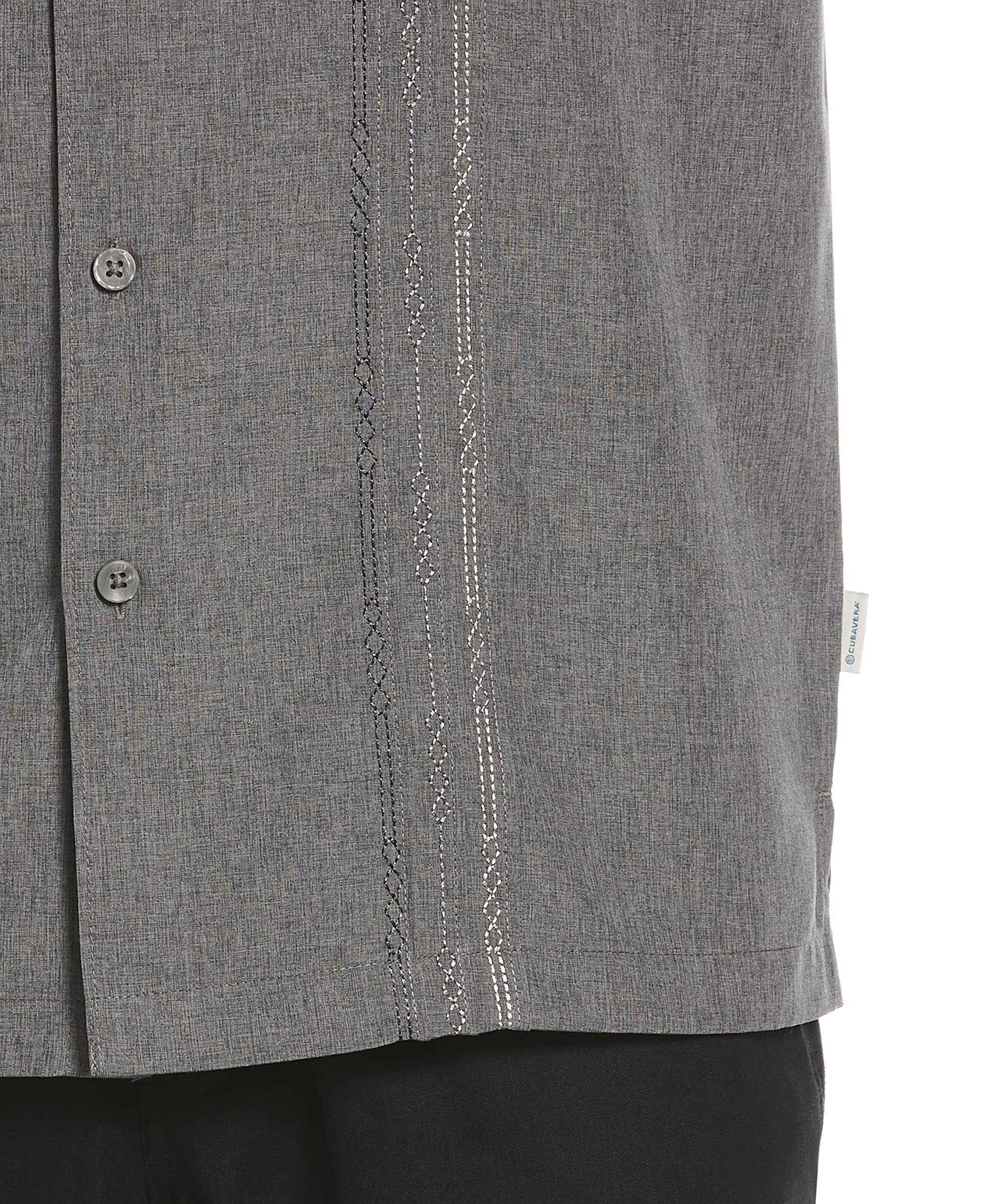 Cubavera Men's Chambray Pintuck Short Sleeve Button-Down Shirt (Size Small-4x Big & Tall)