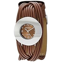 Nemesis Women's NS215B Brown Tangled Series Leather Band Analog Display Japanese Quartz Brown Watch
