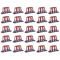 Beistle 66617-25 25-Pack Foil Patriotic Hi-Hats, Red/White/Blue