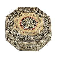 NOVICA Hand Crafted Repousse Brass Jewelry Box Metallic, Golden Treasures', Silver Tone
