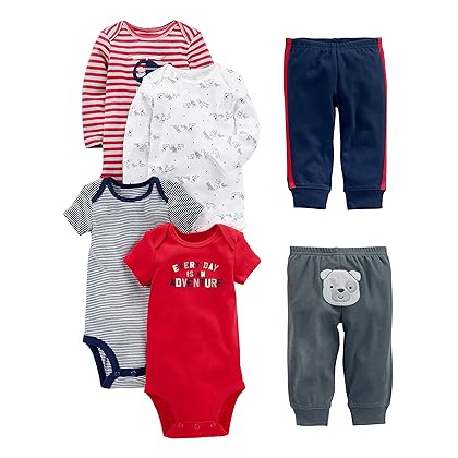 Simple Joys by Carter's Baby Boys' 6-piece Bodysuits (Short and Long Sleeve) and Pants Set