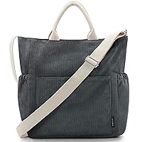 Corduroy Tote Bag for Women Large Crossbody Hobo Shoulder Bag with Pockets Tote Handbag for Work,College,Shopping