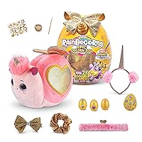 Rainbocorns Epic Golden Egg by ZURU (Snail), Girls Toy Includes Stuffed Animal with 25+ Golden Surprises, with Rings, Stickers, Bows, and More - Girls Gift Idea