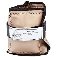 Sammons Preston - 44062 Cuff Weight, 6 lb, Beige, Velcro Strap & D-Ring Closure, Grommet for Easy Hanging, Lead Free Steel Ankle & Wrist Weights, For Strength Building & Injury Rehab, Sold Individually