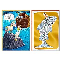 Hallmark Shoebox Pack of 2 Funny Birthday Cards (Birthday Cod, Noah's Ark)