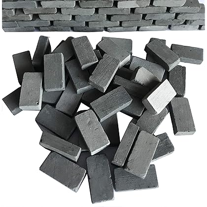 Lehung Miniature 1/16 Scale Wall Brick 200pcs Mini Clay Bricks Diorama Landscaping Accessories (Grey)