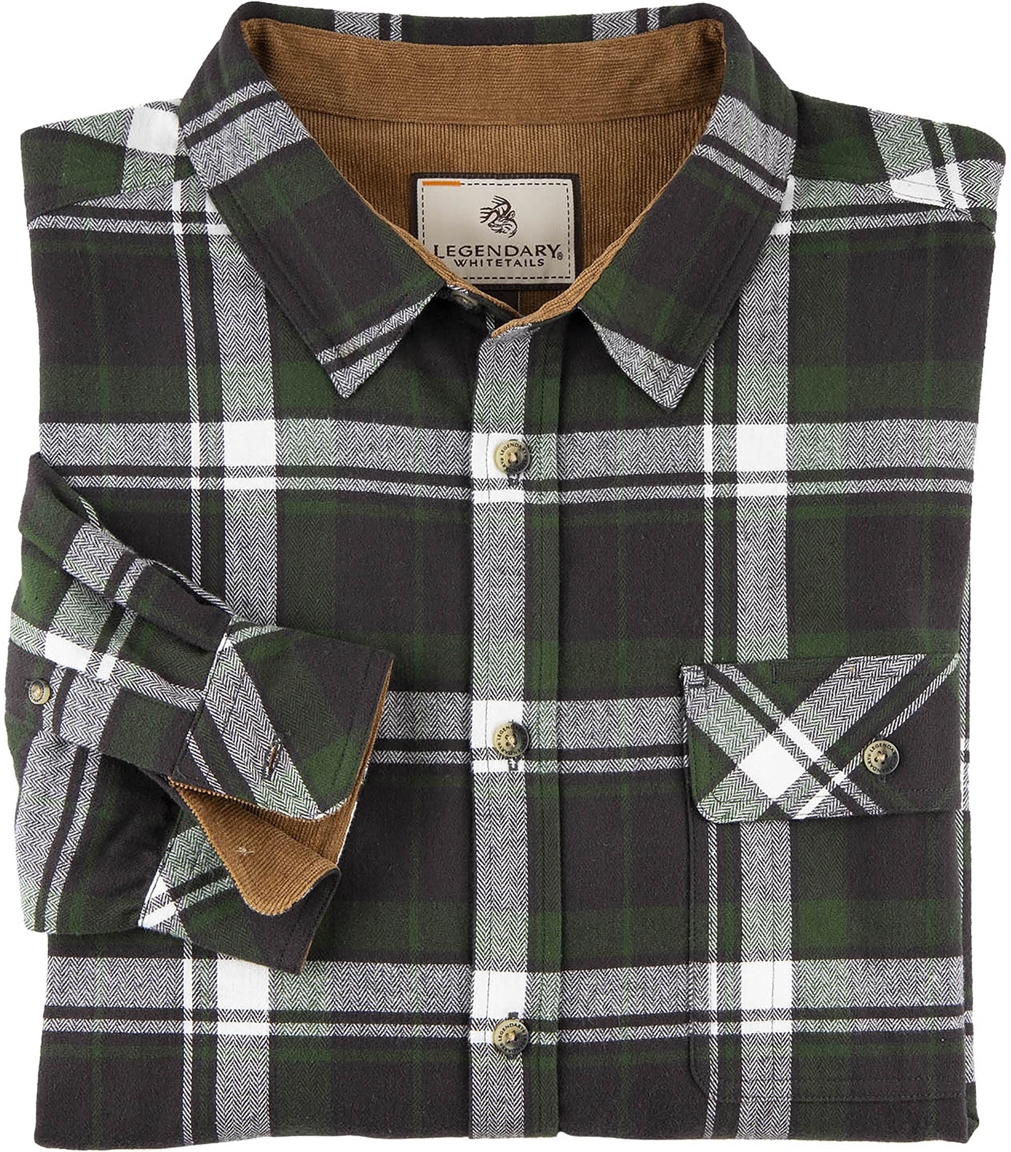 Legendary Whitetails Men's Standard Buck Camp Flannel Shirt, Mountain Charcoal Plaid, XX-Large